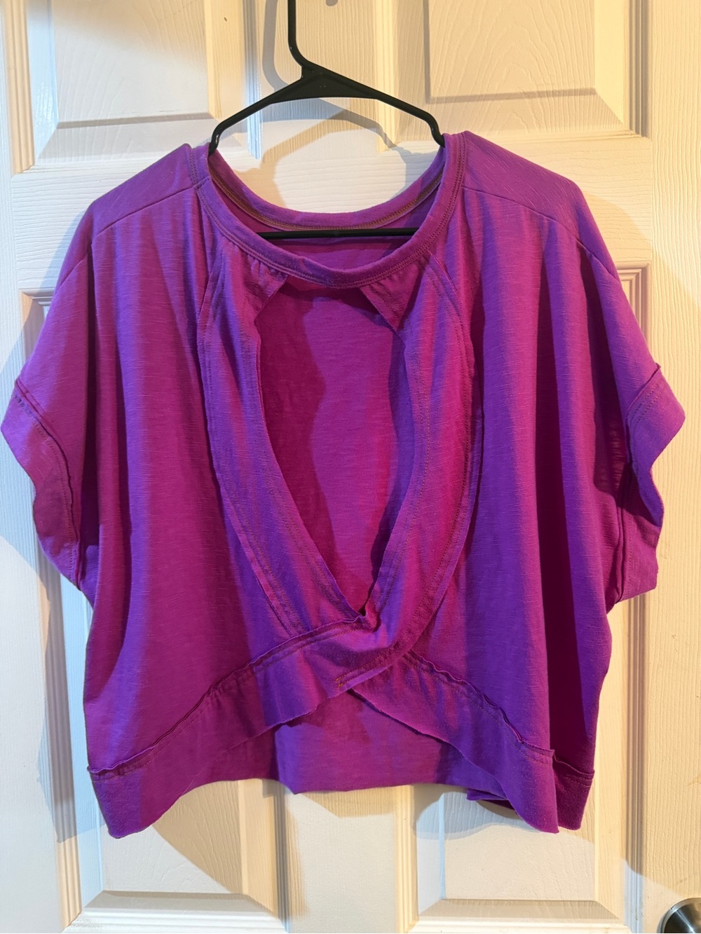 Women's Purple Open-Front Crop Top